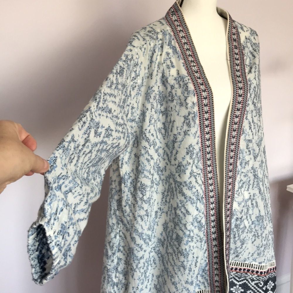 Anthropologie Maeve Blue Arwen Ikat Duster - Picture 6 of 14